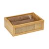 WENKO Allegre L Bathroom Shelf Decorative Shelf in Trendy Boho Style Made of High-Quality Bamboo and Rattan Wicker for Practical Storage of Bathroom Utensils or Accessories, 22 x 7 x 15 cm, Natural