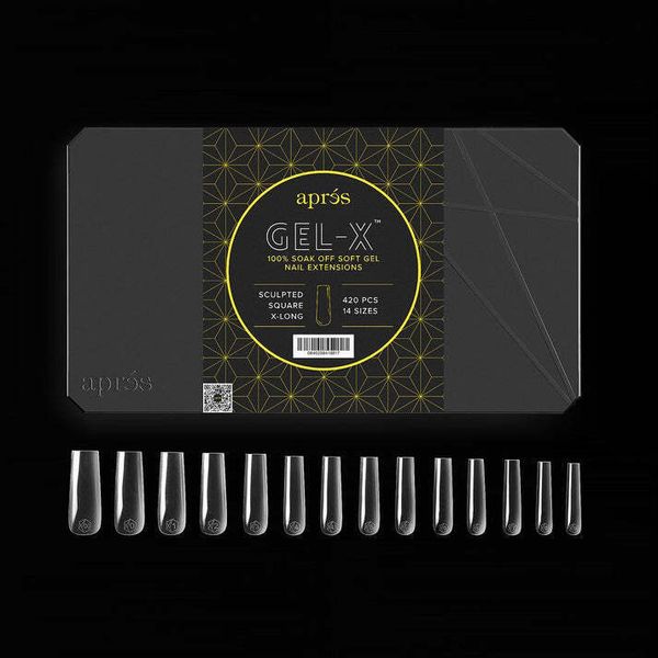 Apres Gel-X Sculpted Square X-Long Tips Box 14 Sizes 420 pcs