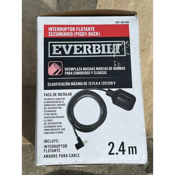 EVERBILT Sump Sewage Pumps Float Switch Piggy Back Replacement 8 Ft. Long Cord