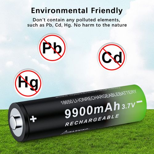 DQGG 3.7v 18650 Rechargeable Batteries 2 Pack Big Capacity Batteries for Flashlight, Headlamps, Toys, Doorbells, Cameras etc (Button Top)