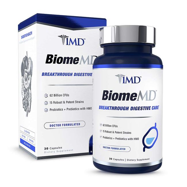 1MD Nutrition BiomeMD Probiotics 62 Billion CFUs 15 Comprehensive