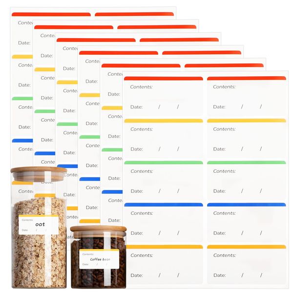 YQQYG 300 Stück Klebeetiketten zum Beschriften, 3 x 6 cm Selbstklebende Lebensmittelaufbewahrungsetiketten, Leicht zu Reinigende und beschreibbare, Etiketten Selbstklebend zum Beschriften