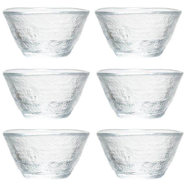 Toyo Sasaki Glass WA57 Cold Sake Glass, Cup, Tokkuri Cup, Made in Japan, Clear, Approx. 1.4 fl oz (40 ml), Pack of 6