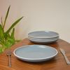 YöL Grey Dinnerware Set Table Setting Service For 4 Stoneware Modern Design 12pc Dinner Set Bowls Plates Dining