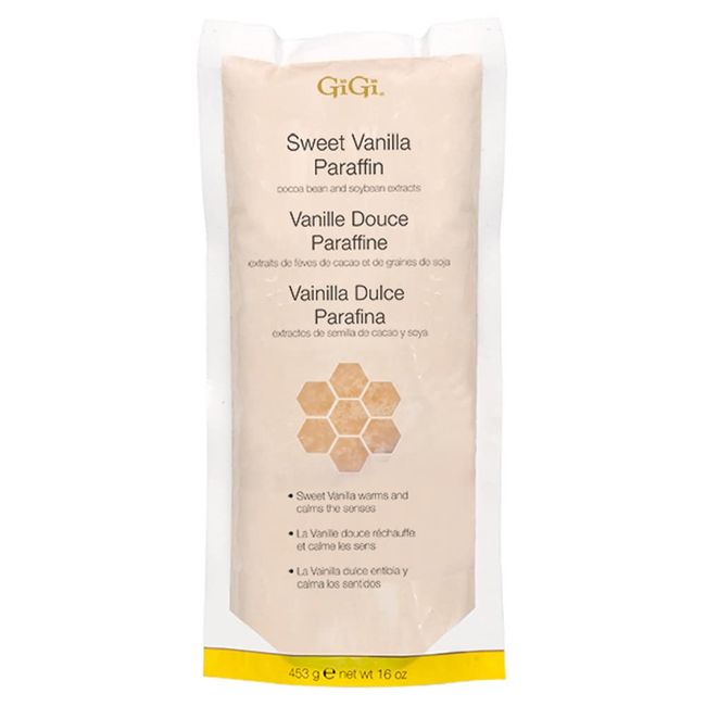 GiGi Sweet Vanilla Paraffin Wax | Paraffin Bath Wax With Spa Quality Finish | with Cocoa Bean and Soybean Extracts | 16 Oz.