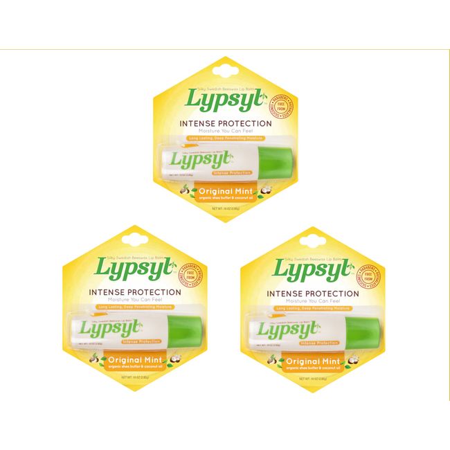 Lypsyl Intense Protection Original Mint Lip Balm, .10 oz. - Pack of 3