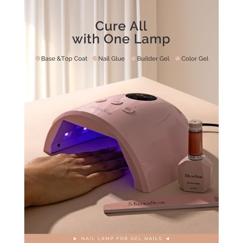 MelodySusie UV Nail Lamp, Plus30F UV Light for Gel Nails LED Nail Dryer with 3 Timer, Smart Sensor, LCD Display Fast Curing Gel Nail Polish Nail Art Tools Manicure Accessories-Pink