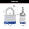Master Lock 5T Outdoor Padlock with Key, 2 Pack Keyed-Alike, Silver