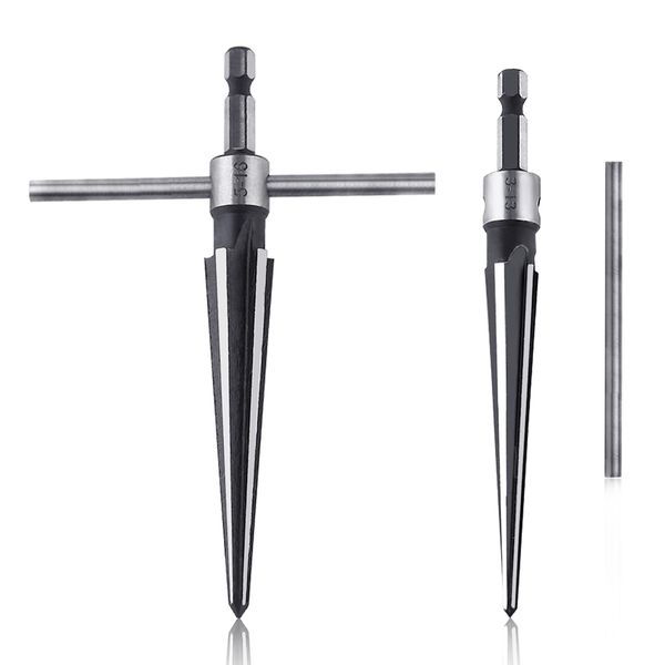 LEONTOOL Taper Reamer, Taper Reamer, Hexagonal Shaft T-Handle Reamer, Taper Reamer, Deburring, Taper Reamer, Tool, Hexagonal Shaft Taper Reamer, Removable Handle, Hand Drill, Electric Tool Parts, Wood