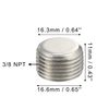 X AUTOHAUX 2 Pcs 3/8" NPT Male Thread Head Socket Pipe Plug Fitting for Car