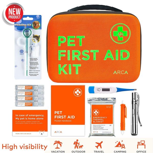 Dog First Aid Kit Pet/ Cat Emergency Compact Care Bag for Hiking Travel Camping