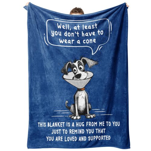 Juratar Get Well Gifts for Women After Surgery, Hug Healing Blanket, Feel Better/Cancer Care/Surgery Recovery Gifts for Women Men, at Least You Dont Have to Wear A Cone Blanket, 60"x80"