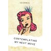 Contemplating My Next Move, Retro Women Cartoon Notebook: Dot Grid Journal