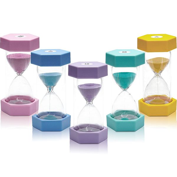 Sand Timer Set 3/5/10/20/30 Minuten, Zeitmesser Sanduhren Buntes Sanduhren Set Sanduhren Eieruhren, Sanduhren Set für Kinder, Home Office Dekoration, Kreative Geschenke, Macaron-Farben…