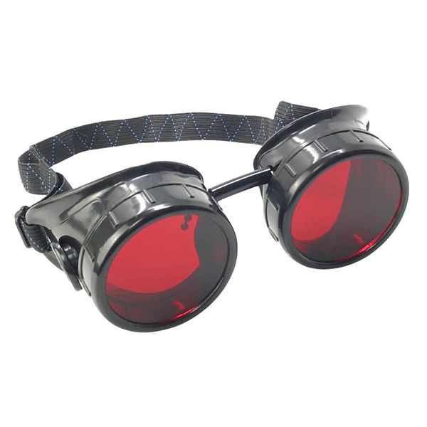 Steampunk Mad Scientist Goggles Rave Glasses Costume Eye Protection Goggles Welding Style Red