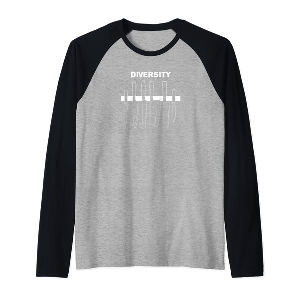 Diversity professional chef cooks various knives kitchen Raglan Baseball Tee