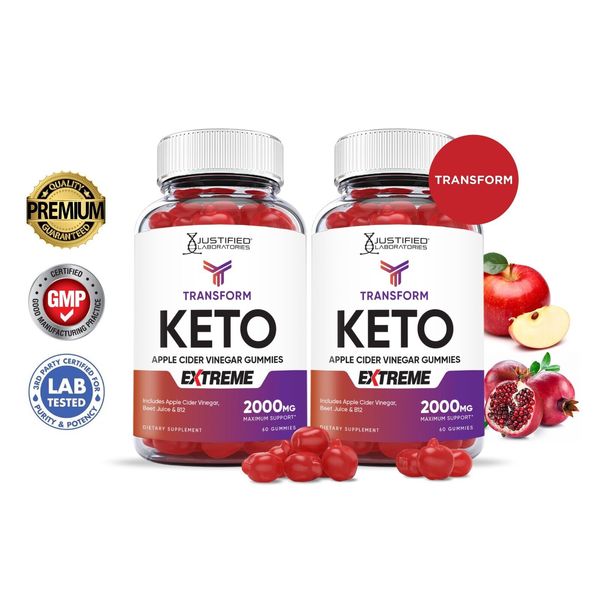 Transform Keto Extreme ACV Gummies 2000MG Apple Cider Vinegar 120 Gummys