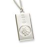 Solid 925 Sterling Silver St Christopher Ingot Pendant With Custom Hallmark 27mm x 14mm In Gift Box