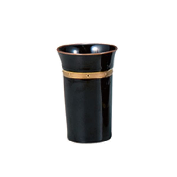 Simple Vases, Flowers, Buddhist Altar, Buddhist Altar Accessories, Modern Bushu Orin, Incense Holder and Set, Black, Gold Line, 2.1 x 2.1 x 3.3 inches (53 x 53 x 85 mm), Made in Japan, Sunmeny