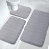 Three-Piece Soft Memory Foam Bathroom Rug Set Quick-Drying and Non-Slip
