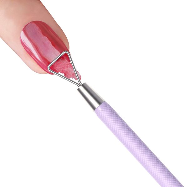 Best Gel Nail Polish Remover & Triangle Cuticle Pusher by Malva Belle - Easily Remove Nail Polish - Stainless Steel Removal Tool - Cleaner Peeler & Scraper for Gel & Shellac Nails - Use w/Acetone