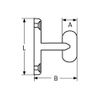 Coat hook, A2 AISI 305, 12mm, 48mm, 36mm