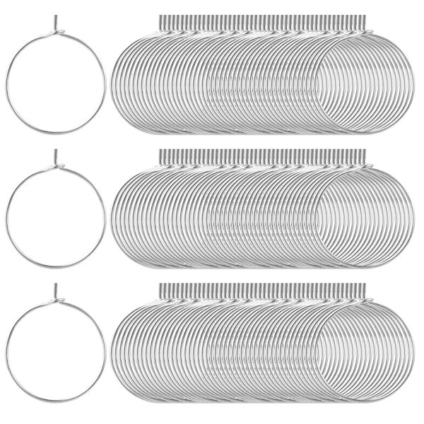 Prasacco 100 Pieces Earring Hoops for Jewelry Making, Ear Wine Glass Hypoallergenic Stainless Steel Hoop Earring Pin DIY Earring Wires Findings for Women Hoop Earrings Making (20mm)