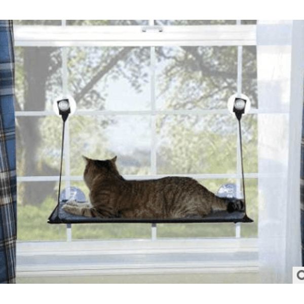 Luxury Cat Hammock Bed With Super Suction Cup - Removable And Washable - Single Layer