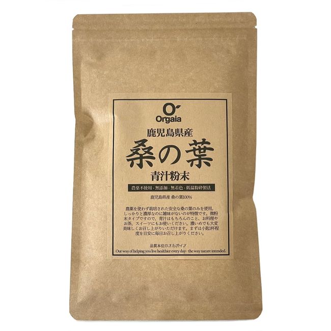 Orgaia Orgaia Mulberry Leaf Tea Powder, Made in Kagoshima Prefecture, 4.2 oz (120 g) (Approx. 40 Day Supply), No Pesticides, Domestically Produced, Organic Mulberry Leaf Tea Powder, Additive-free,