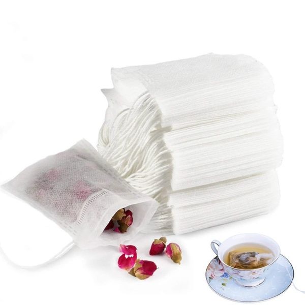 YFFSFDC Disposable Bags 200pcs Tea Bags Drawstring Bags Non-woven Tea Pack Filter for Tea Green Tea Barley Tea Coffee Loose Leaf Tea & Coffee (5cm x 7cm)