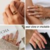 FloralGrace 10 Piece Gold Ring Set for Women, 18K Gold Plated Chunky Stackable Rings, Statement Stack Women's Ring Pack