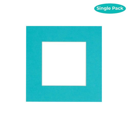 CountryArtHouse Aquamarine Acid Free 12x12 Picture Frame Mats with White Core Bevel Cut for 8x8 Pictures - Fits 12x12 Frame - One Mat