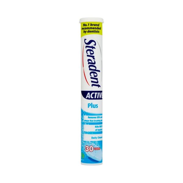 Steradent Active Plus Denture Daily Cleaner, 30 Tablets
