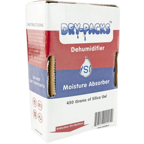Absorbent Industries Dry-Packs Silica Gel Dehumidifying Box Gun Safe Ammunition 450 Gram,clear,DP450BOX