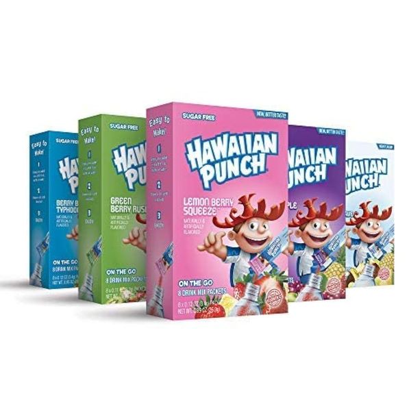 Hawaiian Punch, Paradise Variety Pack– Powder Drink Mix - (5 boxes, 40 sticks) – Sugar Free & Delicious, Excellent source of Vitamin C, Makes 40 flavored water beverages