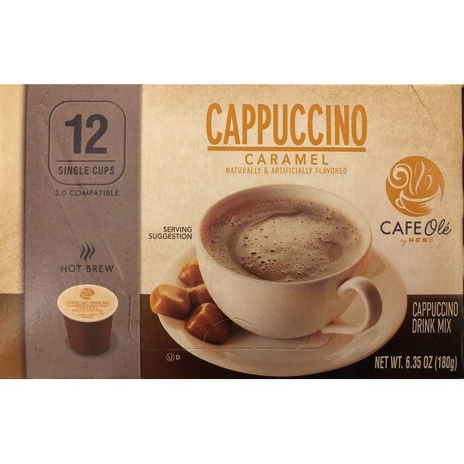 H.E.B. Cafe Ole Cappuccino Caramel Flavored 12 single cups