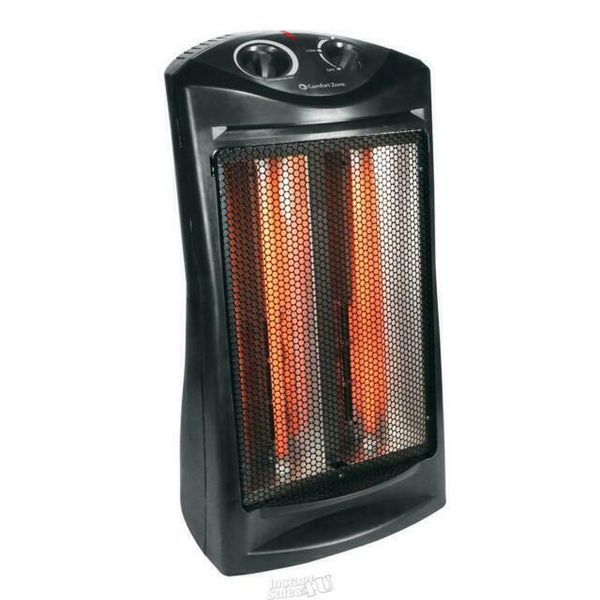 Comfort Zone Heater Radiant Tower Heat Space Heater Dual Quartz Heating 1500W