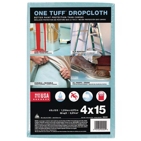 Trimaco One Tuff 4 Ft. x 15 Ft. Professional Grade Drop Cloth