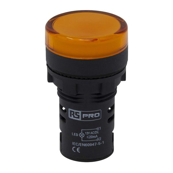RS PRO Pilot Lamp Indicator Light LED Light Yellow 7918589