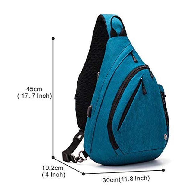 TurnWay Water-Proof Sling bag/Crossbody Backpack/Shoulder Bag with USB  Charging Port for Travel, Hiking, Cycling, Camping
