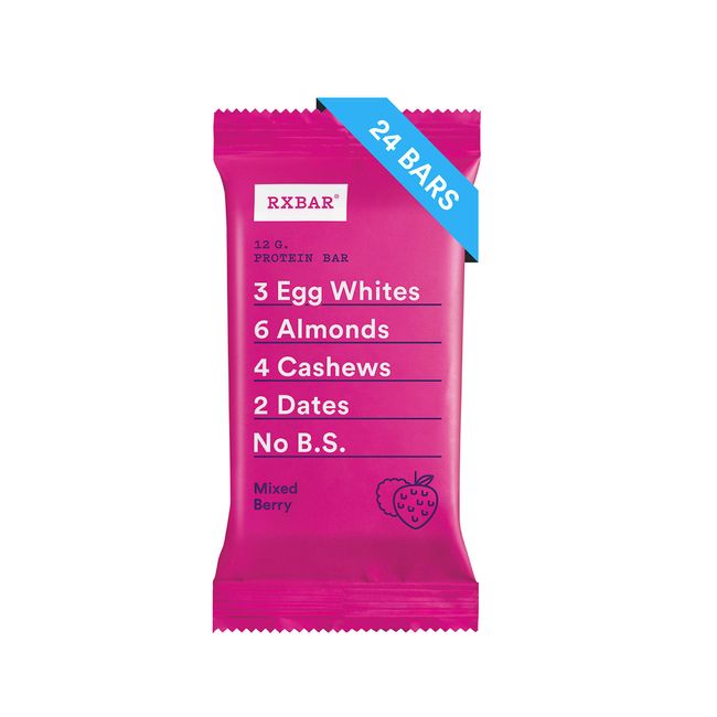 RXBAR, Mixed Berry, Protein Bar, 1.83 Ounce (Pack of 24), High Protein Snack, Gluten Free