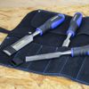 Faithfull Suede Leather Chisel Roll - 8 Pocket, Water Resistant & Compact Tool Organizer - Black