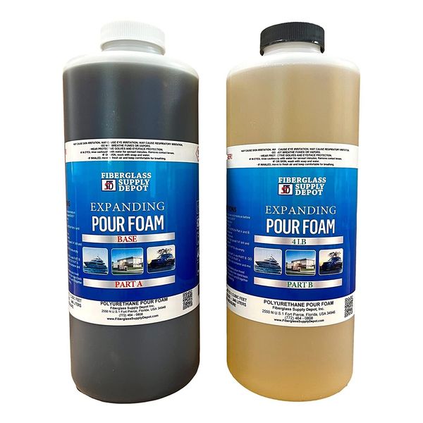 Liquid 4Lb Density Expanding 2 Part Closed Cell Polyurethane Pour Foam: 1/2 Gal.
