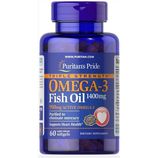 Puritan’s Pride Omega-3 Fish Oil 1400 Mg, 60 Softgels