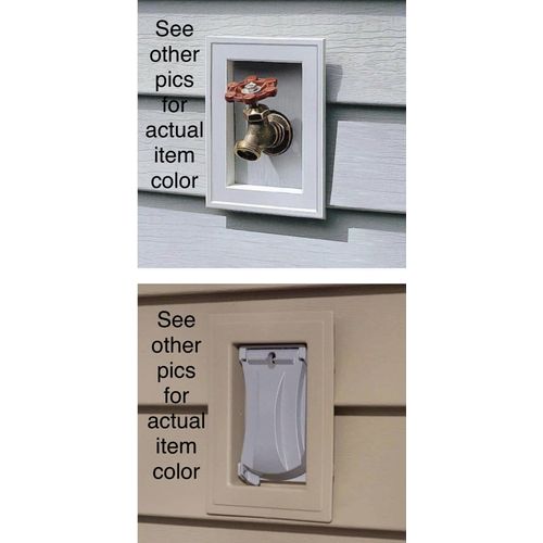 Sand Beige Hose Bib Split Recess J-Block Mounting Vinyl Siding 3/4” Spigot 107