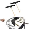 SHENLONG 2 Pack Trampoline Spring Pull Tool Kit Parts, T-Hook Tent Peg Puller, Trampoline Spring Tool Puller Hook, Trampoline Peg Puller with Plastic Handle for Jumping Trampoline Spring Installation