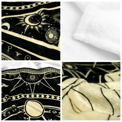 Gemini Zodiac Moon Constellation Throw Blanket - Soft Microfiber, 60"X50" - Astrology Decor, Witchy, Birthday Gifts for Women