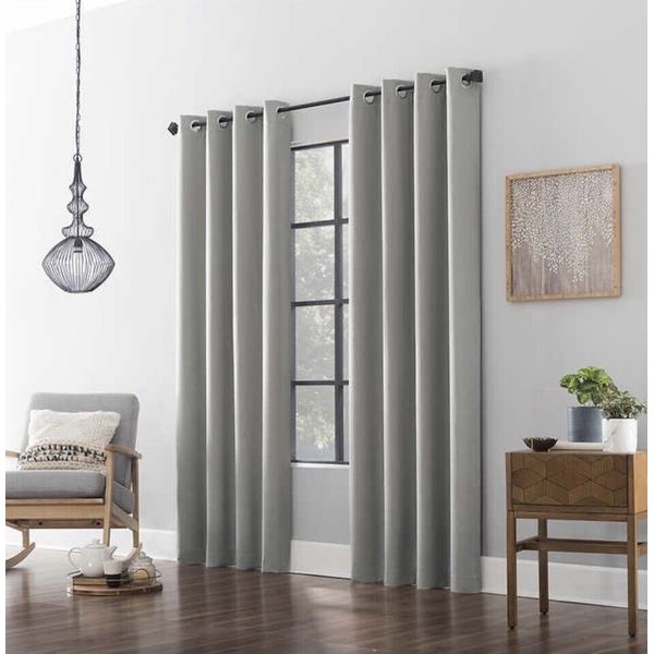 4 PANELS Anti-Dust Allergy Room Darkening  Curtain 63x100" Grommet SILVER Gray