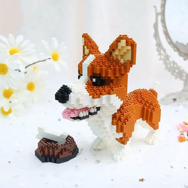 1380 Pieces Mini Building Blocks Animal Dog Husky Building Set - Mini Pets Companion 3D Puzzle Kit Toy Bricks Dog for Kids14 Years Old and Up (Crogi)