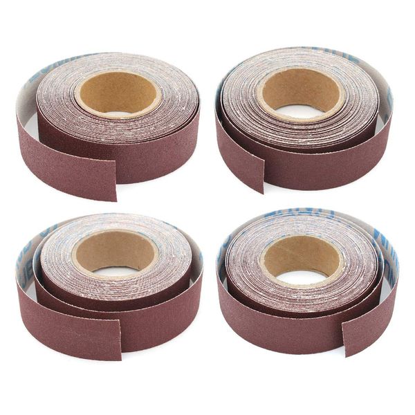 DingGreat 4PCS 6 Meter 150-400 Grit Emery Cloth Roll Polishing Sandpaper, Sanding Belt Drawable Emery Cloth Sandpaper Dry Abrasive Belt Box Wood Grinding Roll Belts for Wood Turners, Automotive